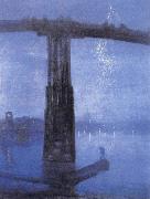 James Abbott McNeil Whistler Blue and Gold-Old Battersea Bridge oil painting artist
